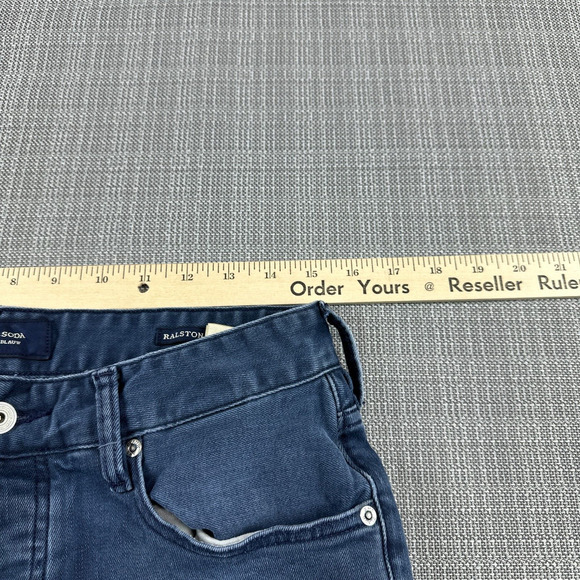 Scotch Soda Jeans Mens 30x35 Ralston Faded Distressed Button Fly Tall Slim Fit - Picture 8 of 14